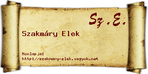 Szakmáry Elek névjegykártya