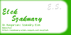 elek szakmary business card