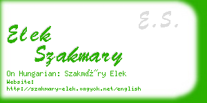 elek szakmary business card